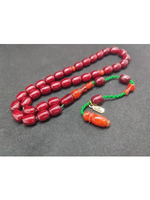 İskeçe Tesbih Isa Balkaya Usta Eseri̇ Çi̇ft Parça Imame Havşalı  Eski̇ Usul Sıkma Kehri̇bar