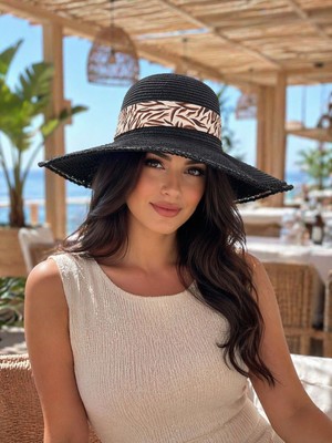 Aydın Şapkacınız Premium Hasır Kadın Şapka – Geniş Kenarlı Kurdele Detaylı Yazlık Plaj Şapkası Uv Korumalı