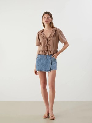 Lc Waikiki Yeni Sezon Standart Fit Kadın Jean Şort Etek