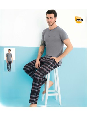 Aydoğan Erkek Modal Patlı Kısa Kollu Pijama Takımı