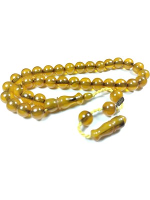 İskeçe Tesbih Dabbas Usta Işi̇ Imzalı (Imzası Gümüştür) Sıkma Kehri̇bar