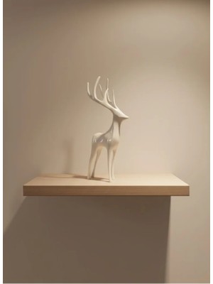 My Best Store Geyik Figürü Beyaz Modern Salon ve Raf Dekoru