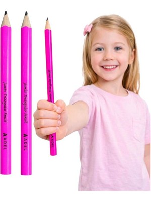 Modellino Ilk Kalemim Adel Jumbo Başlangıç Kalemi Pembe Gövde Renk - Siyah Kurşun Kalem - 1 Adet