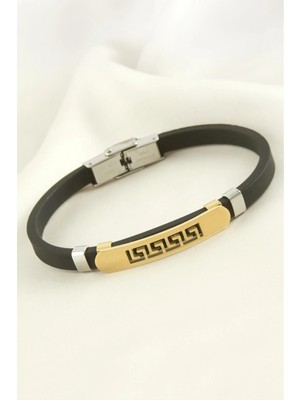 Kocadal Labirent Deri Çelik Bileklik