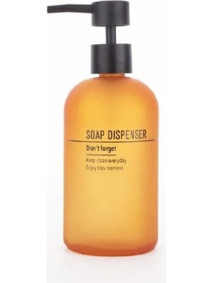 Belya Home Mat Amber Cam Sabunluk 450ML – Siyah Basmalı Sıvı Sabunluk(2 Adet)