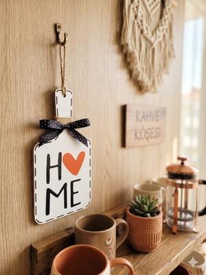 Rosfloa Iskandinav Tarz Home Kalp Detaylı Kahve Köşesi Dekoratif Duvar Süsü Mutfak Balkon Mini Kapı Süsü