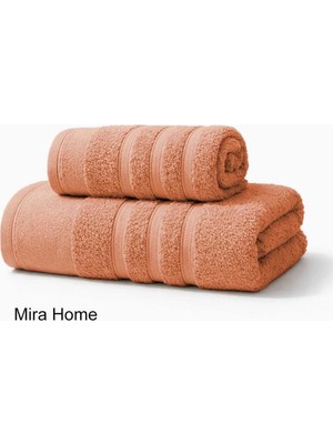 Mira Home 2 Parça Pamuklu Banyo Havlu Seti Ayla Kiremit