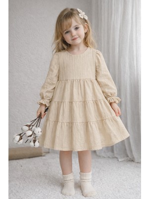 Bilge Trend Kız Çocuk Katlı Etekli Bohem Tarz Elbise