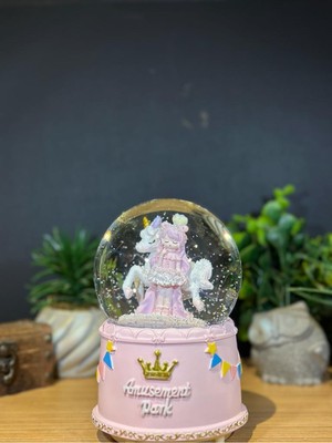 PremiumPort Işıklı Müzikli Büyük Boy Kar Küresi, Pilli, Atlı Melek Tasarımı