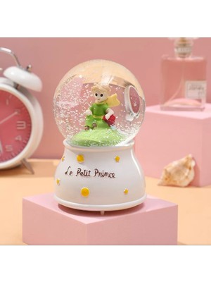PremiumPort Mini Prens Kar Küresi, Müzikli, Işıklı ve Püskürtmeli Dekor