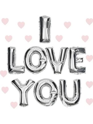 SHC4200 I Love You Folyo Balon Gümüş Renk 35 cm