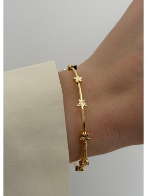 KİLİGİSTANBUL Gold Renk Yıldız Bilezik