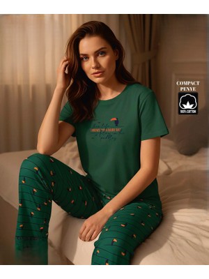 Mihra Kompak Penye Kısa Kollu Baskılı Basıc Pijama Takımı