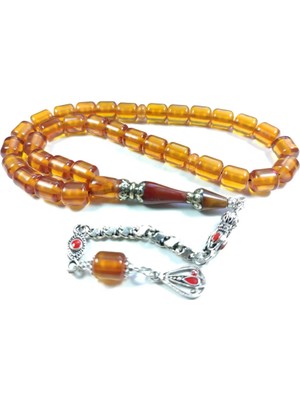 İskeçe Tesbih Alman Gümüş Püskül  Nakkaş Gümüş Imame Sıkma Kehri̇bar