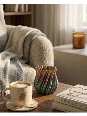 3D Kıvrımlı Vazo Siyah Midastech