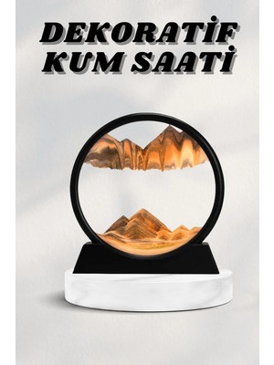 My Best Store 7 Inç Mavi Orta Boy Dekoratif Yuvarlak Şık Kum Tablosu Modern Dekoratif Süs