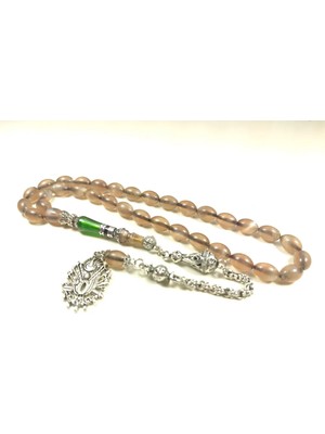 İskeçe Tesbih 925 Ayar Gümüş Nakkaş Ip Yolu Eski̇tme Multi̇ Color Sıkma Kehri̇bar