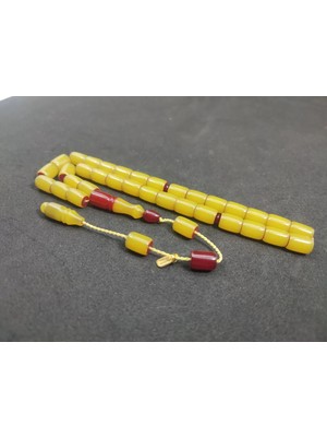 İskeçe Tesbih Ayhan Turan Usta Eseri̇ Teker Malzemeden Yapılma Traşlı Sıkma Kehri̇bar