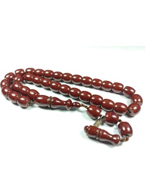 İskeçe Tesbih Dabbas Usta Işi̇ Imzalı (Imzası Gümüştür) Sıkma Kehri̇bar