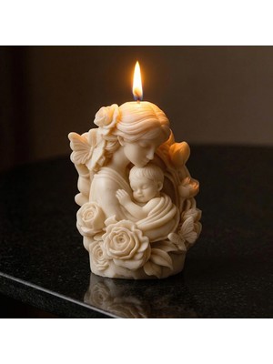 Andela Anne Çocuk Mum, Beton, Sabun, Polyester, Poliüretan ve Kokulu Taş Silikon Kalıbı