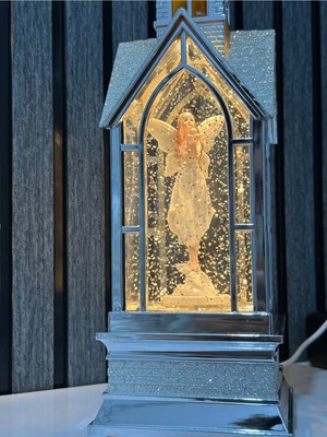 PremiumPort Işıklı ve Müzikli Peri Kız Figürlü Dönen Dekoratif Müzik Kutusu 32CM