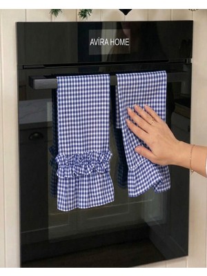 2li Mavi Pötikare Fırın Örtüsü / Kurulama Bezi