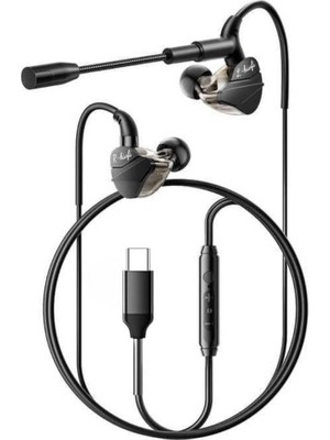 Braventa Collection Essager Profesyonel Mikrofonlu Type-C Kablolu Oyuncu Kulaklığı Type-C Kulaklık Kulak Üstü