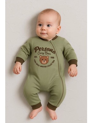 LTG Nova Persona Bear Nakışlı % 100 Pamuk Erkek Bebek Tulum