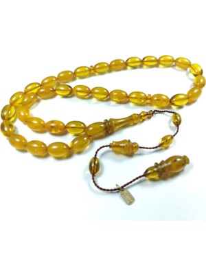 İskeçe Tesbih Ayhan Turan Usta Işi̇ Imzalı Mühürlü Sıkma Kehri̇bar