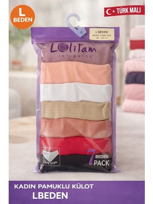 Lolitam Intimates 7'li Pamuklu Kadın Bato Külot Seti - L