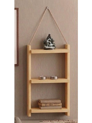 Liora Commerce Ahşap Dekoratif Duvar Rafı - El Yapımı Masif Ahşap