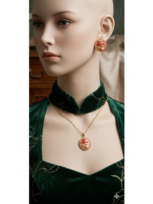 316L Cerrahi Çelik Pembe Pearl Kolye