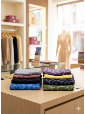 Viskon Karışımlı Şal Lacivert