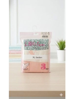 Lolitam 3'lü Pamuklu Kadın Slip Külot Seti Xl