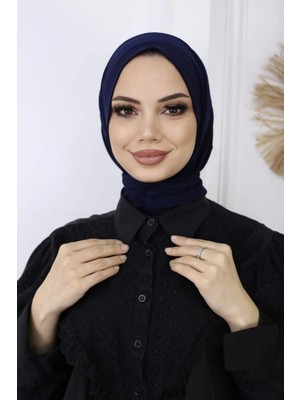 Fresco Scarfs Kadın Tesettür Çıt Çıtlı Hijap Bone Hazır Türban Eşarp Şal Lacivert