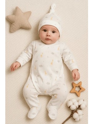 LTG Nova Zürafa Desenli 2 Parça Erkek Bebek Tulum % 100 Pamuk