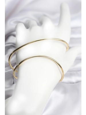 Senka Mey Ithalat® Gold Renk Pirinç El Bileziği