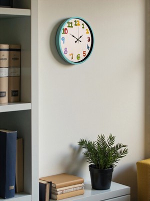 Senka Mey Ithalat® 36 cm Turkuaz Çocuk Odası Duvar Saati