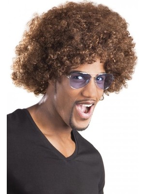 Senka Mey Ithalat® Kahve Renk Kıvırcık Afro Bonus Peruk
