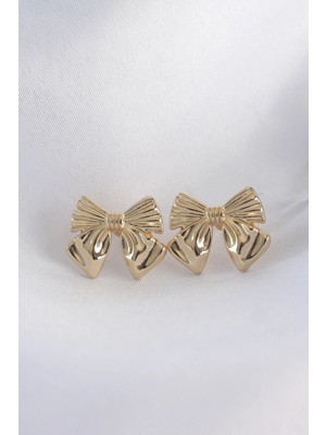 İlk El Grup Ietaks™ Pirinç Gold Renk Fiyonk Küpe