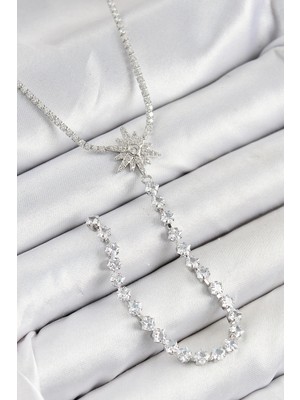 İlk El Grup Ietaks™ Pirinç Zirkon Taşlı Kutup Yıldızı Model Gold Renk Y Kolye