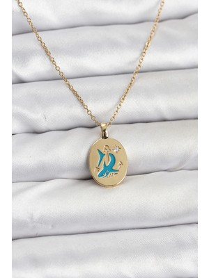 Senka Mey Ithalat® 316L Çelik Zincir Gold Renk Shark Figür Kadın Kolye