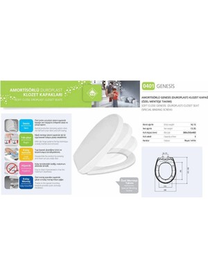 Senka Mey Ithalat® Nkp Genesis Amortisörlü+Tak Çıkar Klozet Kapağı