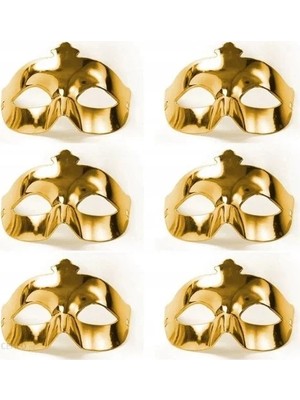 İlk El Grup Ieg™ Altın Metalize Renk Düz Balo Parti Maskesi