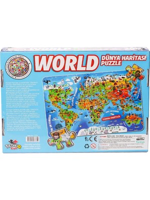 Senka Mey Ithalat® 7375 Dünya Kültür Haritası Puzzle -Totteriq