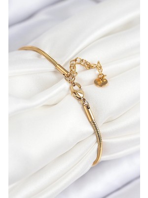 Senka Mey Ithalat® 316L Çelik Göz Charm Model Gold Renk Kadın Bileklik