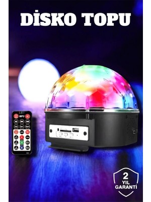 Senka Mey Ithalat® Bluetooth ve Uzaktan Kumandalı Çok Renkli Masaüstü Disko Topu