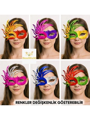 Senka Mey Ithalat® 6’lı Çift Renkli Venedik Karton Parti Maskesi Seti