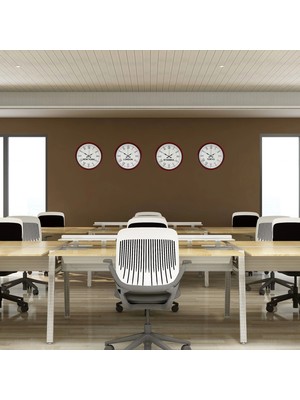 Senka Mey Ithalat® 36 cm 4’lü Dünya Saatleri Kırmızı Roma Rakamlı