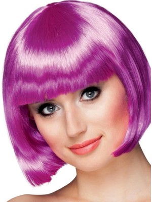 Senka Mey Ithalat® Mor Renk Parti Peruğu Küt Saç